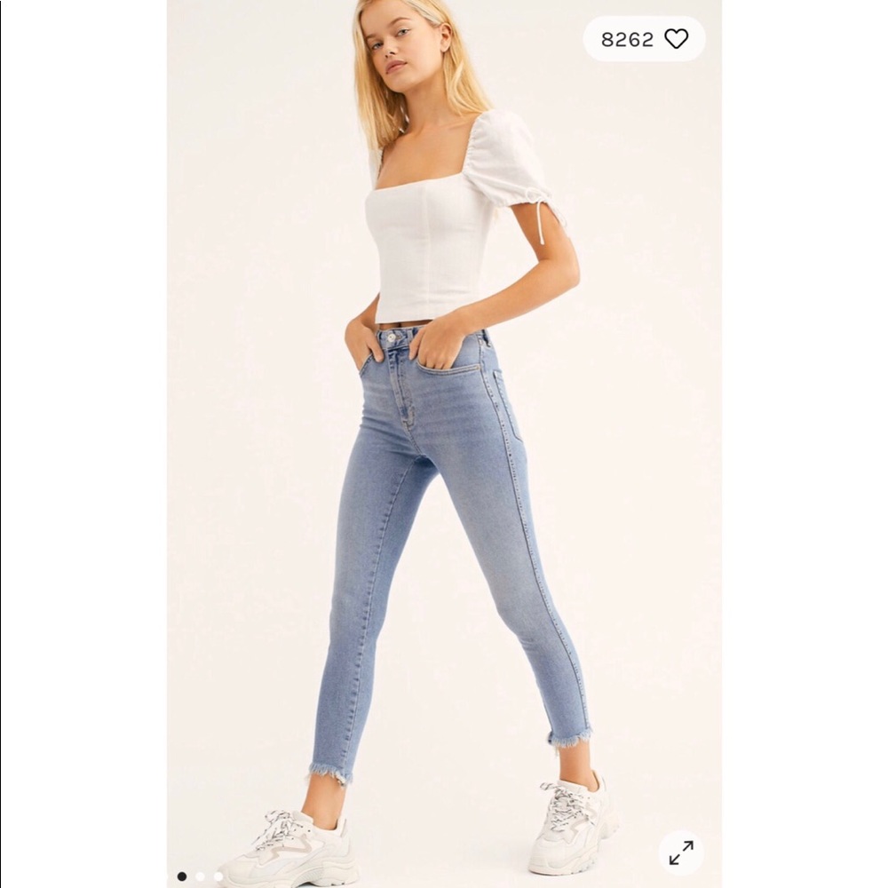 Free people High Rise jeans with fringe